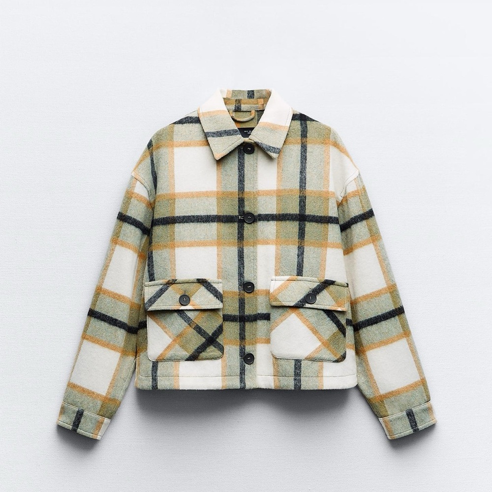 Zara - PATCH POCKET PLAID OVERSHIRT/ JACKET